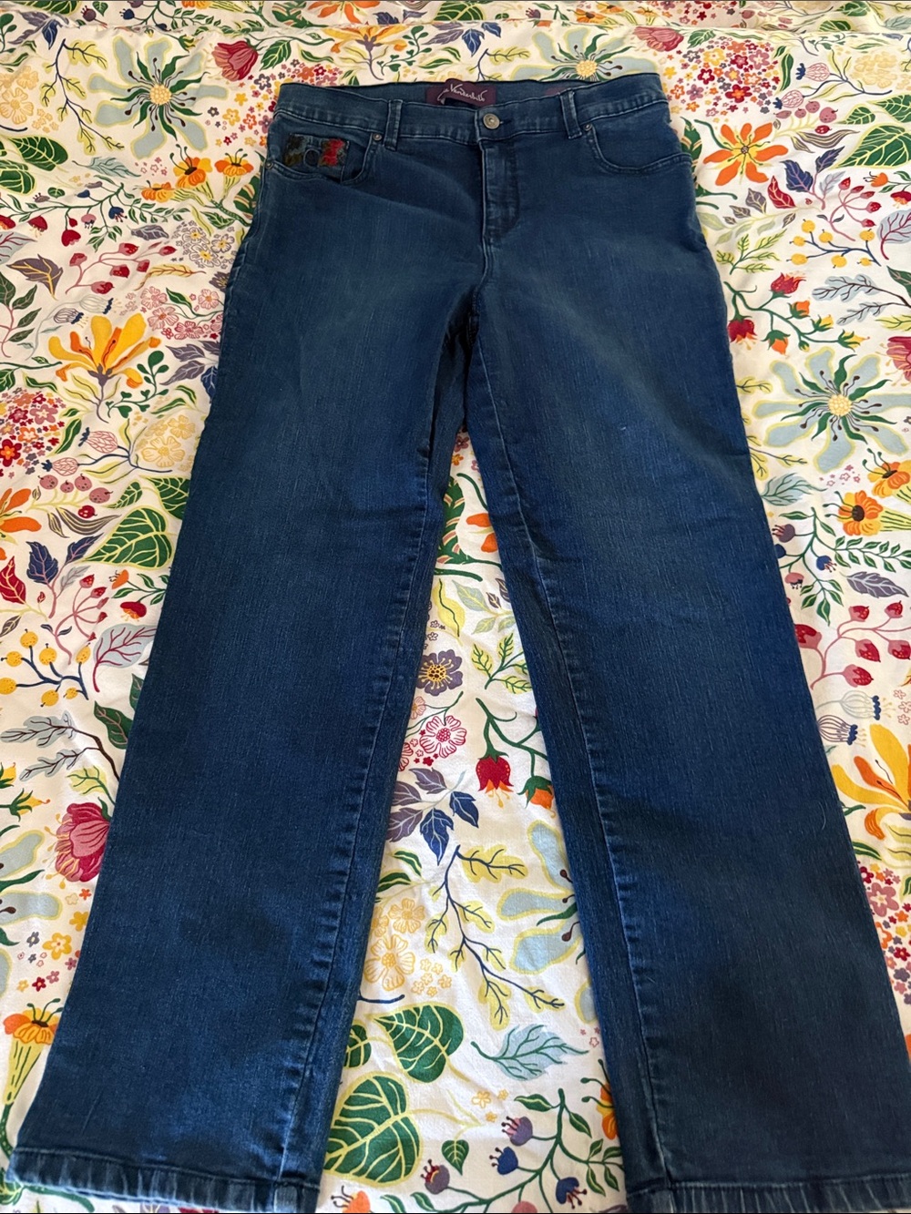 Gloria Vanderbilt Dark Blue Straight-Leg Jeans
